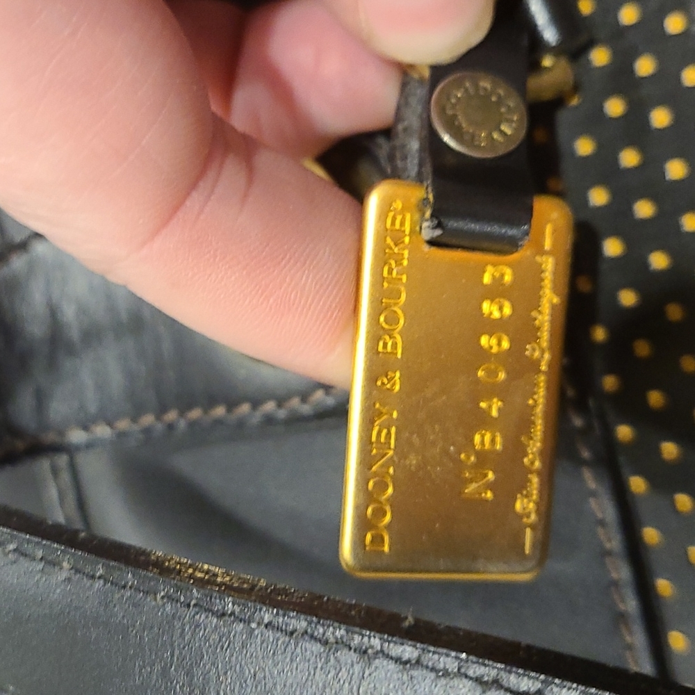 Dooney & Bourke Brown and Gold Perforated Leather Shoulder Bag - Picture 6 of 15